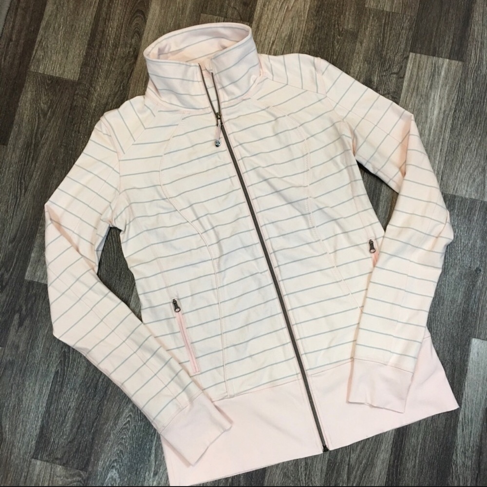 Lululemon pink w/ grey stripe jacket